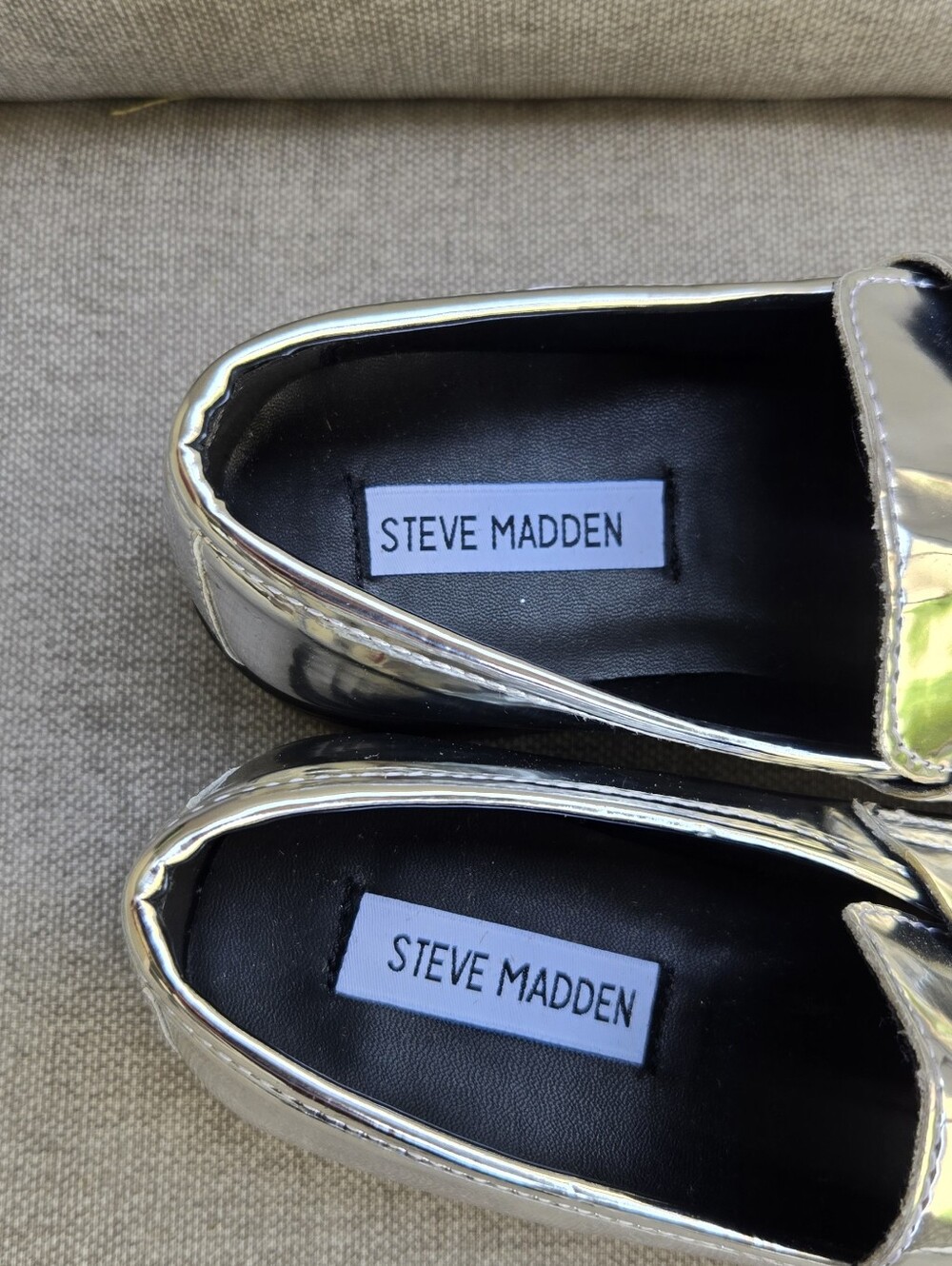 Steve Madden Silver Metallic Penny Loafers - Picture 8 of 10